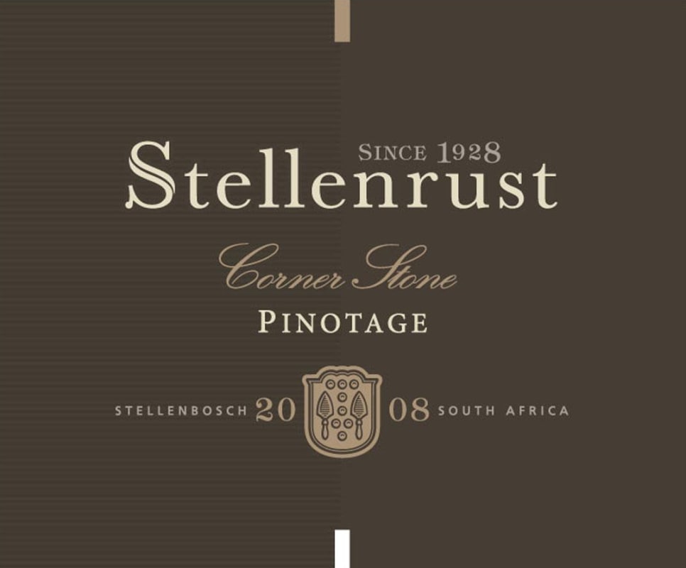 Stellenrust Wine Estate Corner Stone Pinotage 2008 Front Label