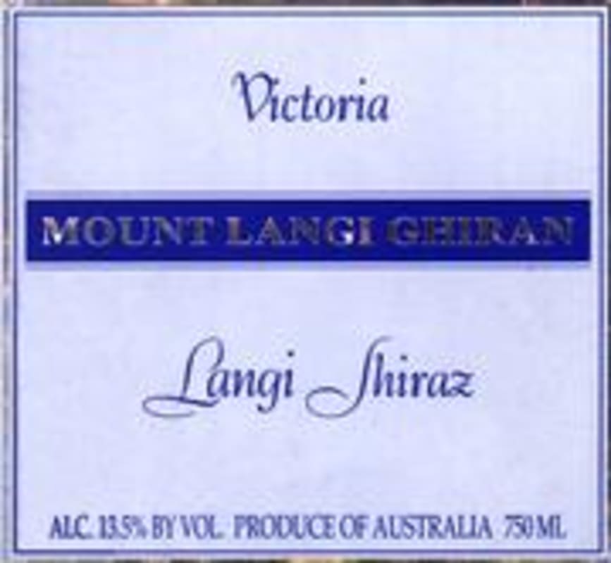 Mount Langi Ghiran Shiraz 1998 Front Label