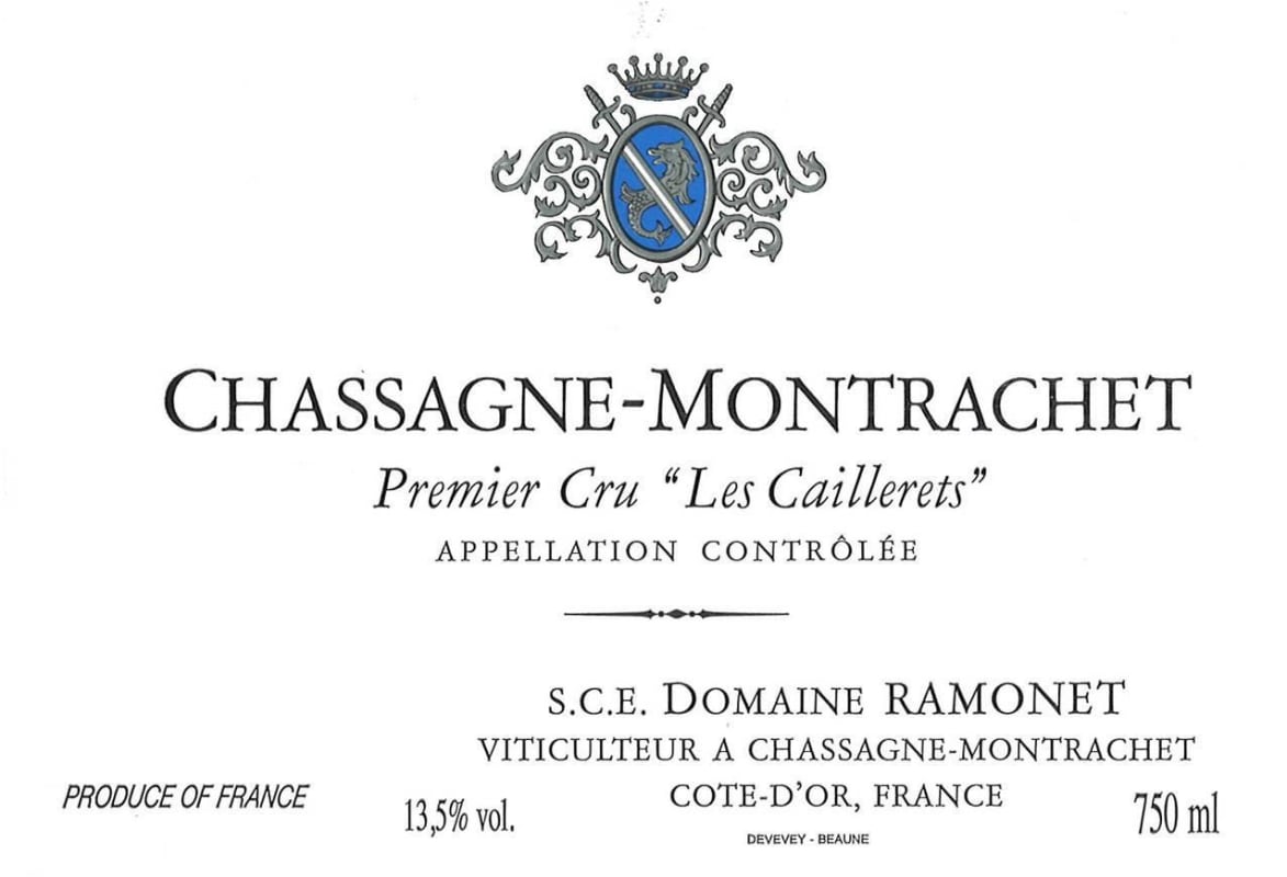 Domaine Jean-Claude Ramonet Chassagne-Montrachet Les Caillerets Premier Cru 2012 Front Label