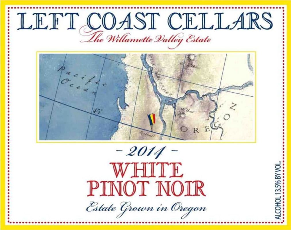 Left Coast Cellars White Pinot Noir 2014 Front Label