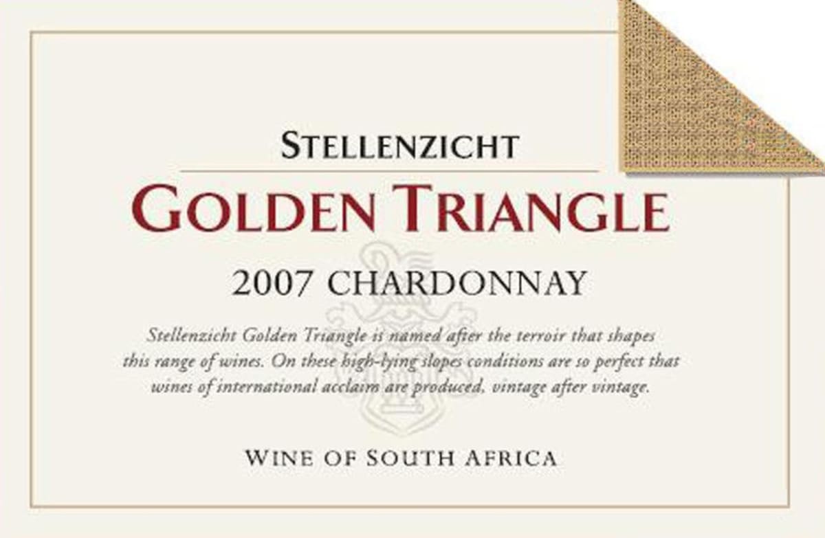 Stellenzicht Golden Triangle Chardonnay 2007 Front Label
