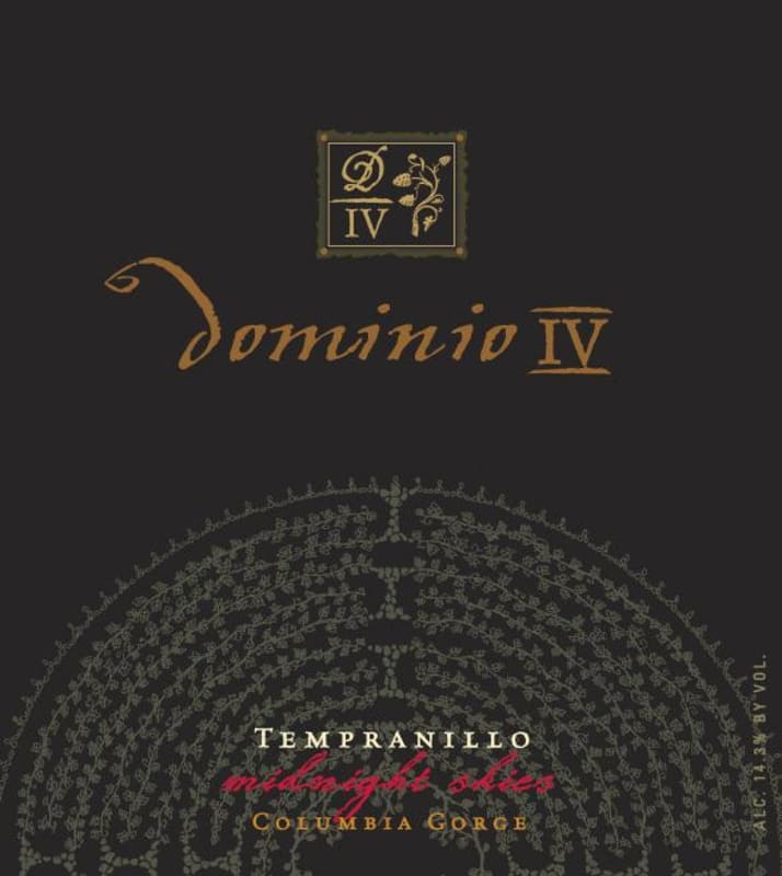 Dominio Wines IV Midnight Skies Tempranillo 2009 Front Label