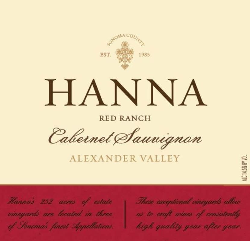 Hanna Alexander Valley Cabernet Sauvignon 2012 Front Label