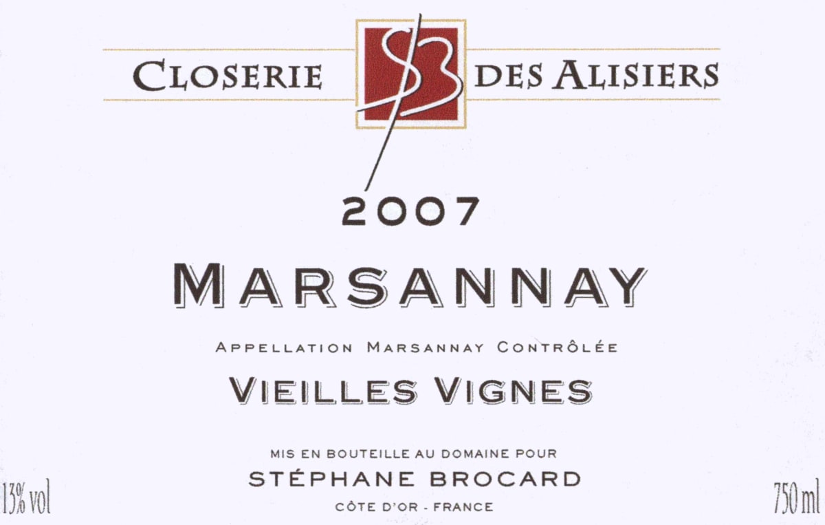 Stephane Brocard - Closerie des Alisiers Marsannay Vieilles Vignes 2007 Front Label