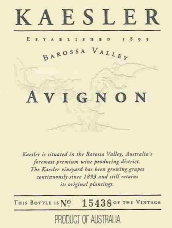 Kaesler Avignon 2003 Front Label