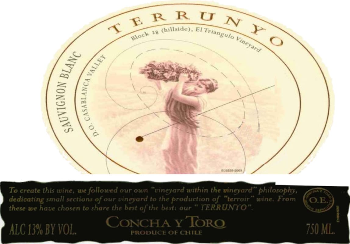 Concha y Toro Terrunyo Sauvignon Blanc 2009 Front Label