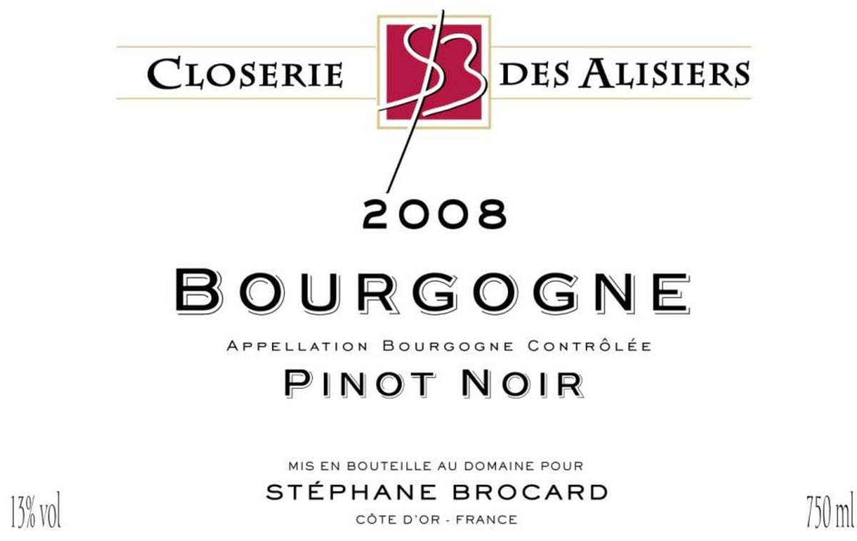 Stephane Brocard - Closerie des Alisiers Bourgogne Pinot Noir 2008 Front Label