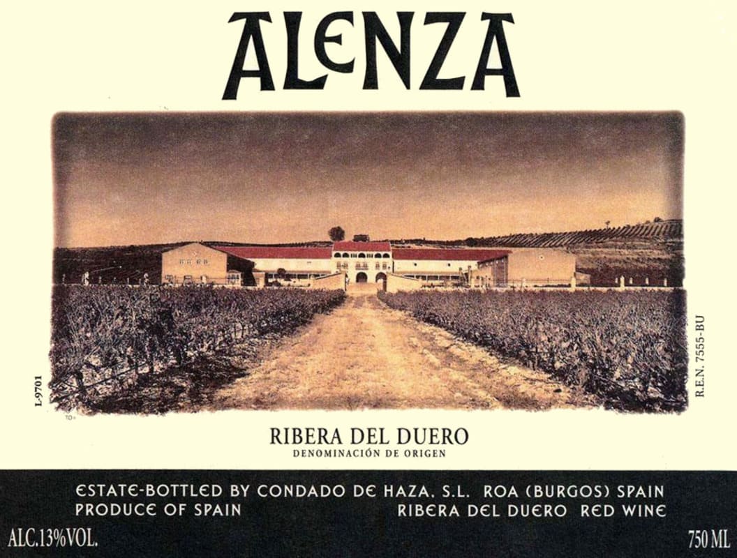 Condado de Haza Ribera del Duero Alenza Tinto 1996 Front Label