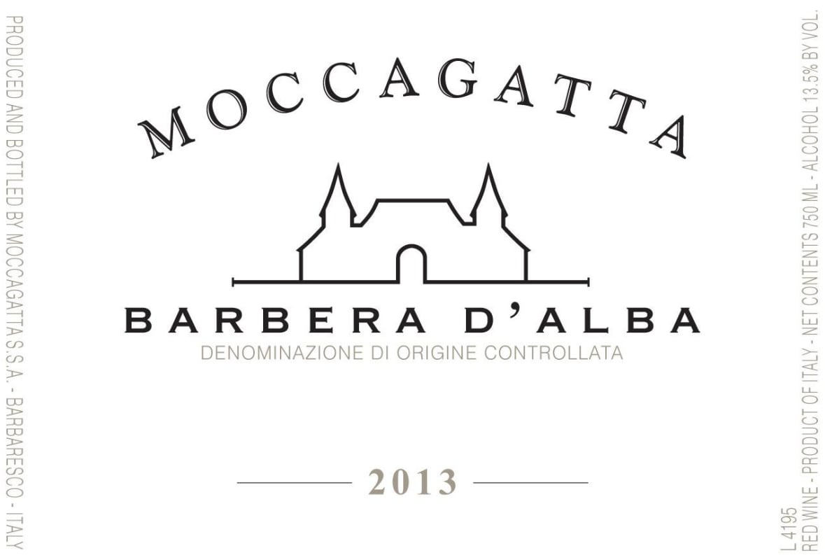 Moccagatta Barbera d'Alba 2013 Front Label
