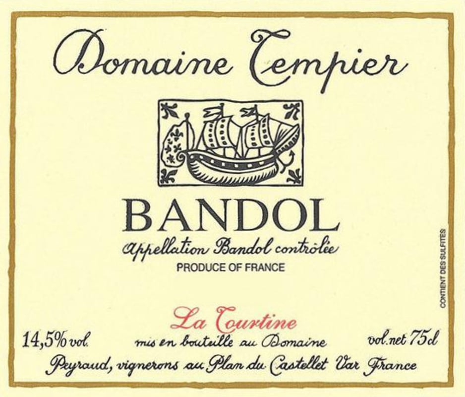 Domaine Tempier Bandol La Tourtine Rouge 2010 Front Label