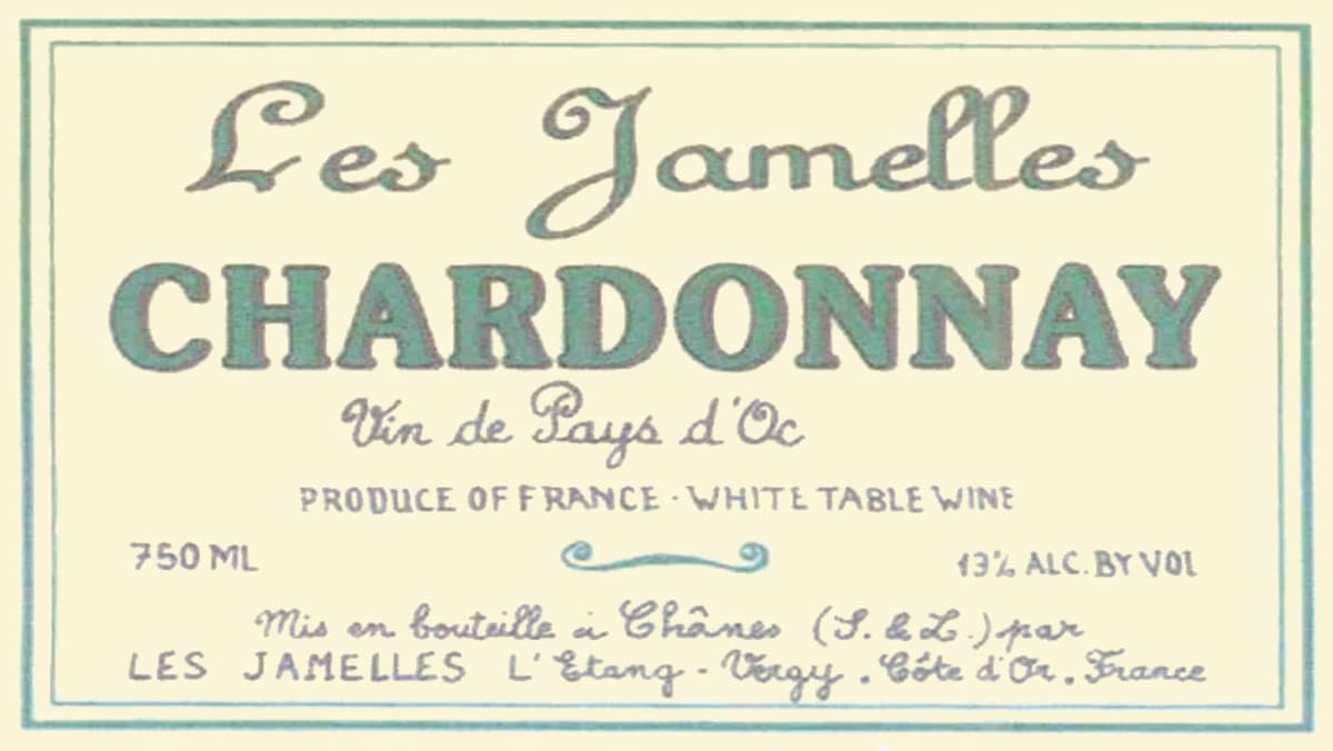 Les Jamelles Vins de Pays D'Oc Chardonnay 2011 Front Label