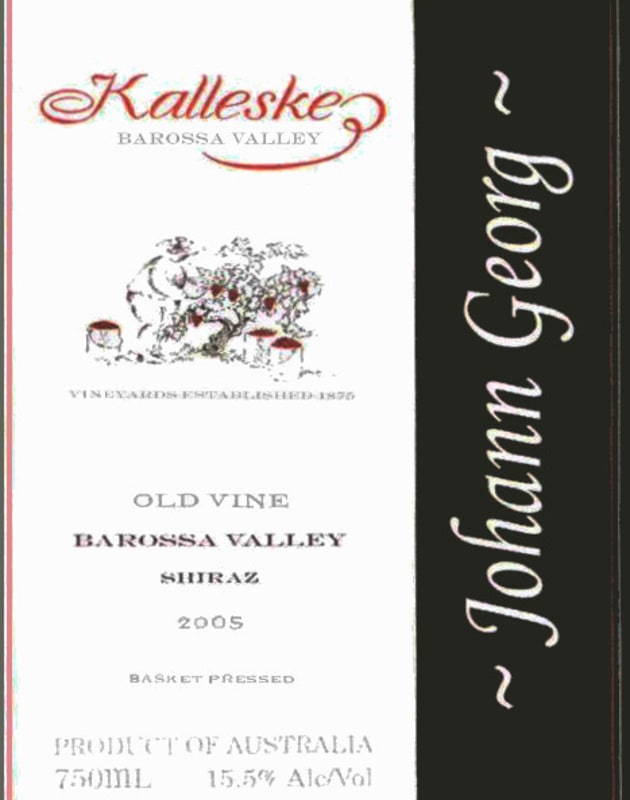 Kalleske Johann Georg Old Vine Shiraz 2005 Front Label