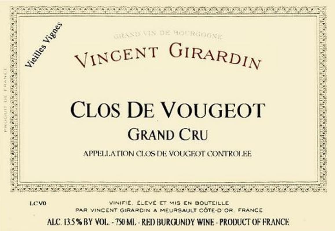 Vincent Girardin Clos de Vougeot Grand Cru 2006 Front Label