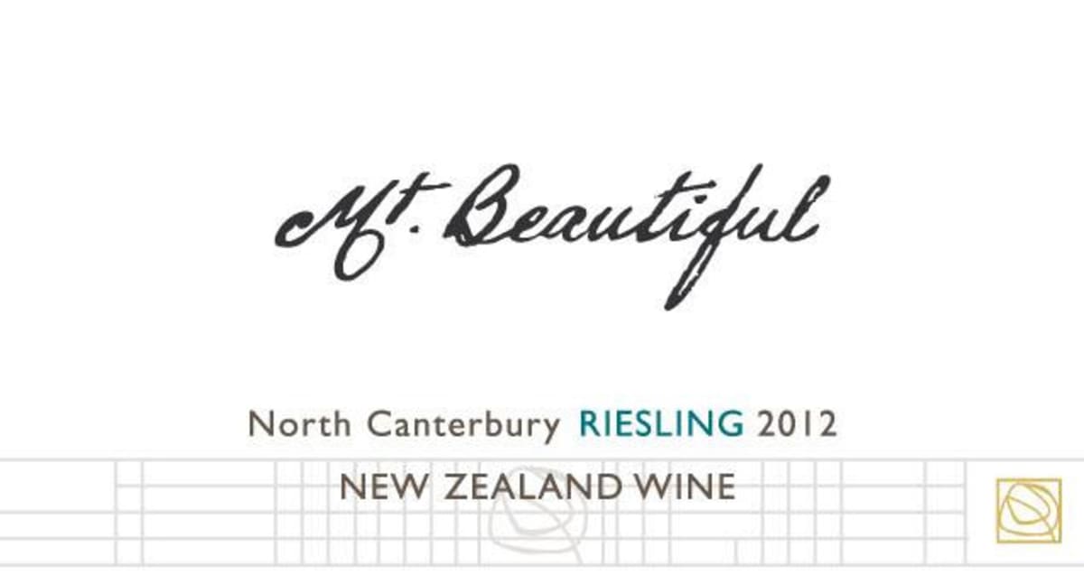 Mt. Beautiful Riesling 2012 Front Label