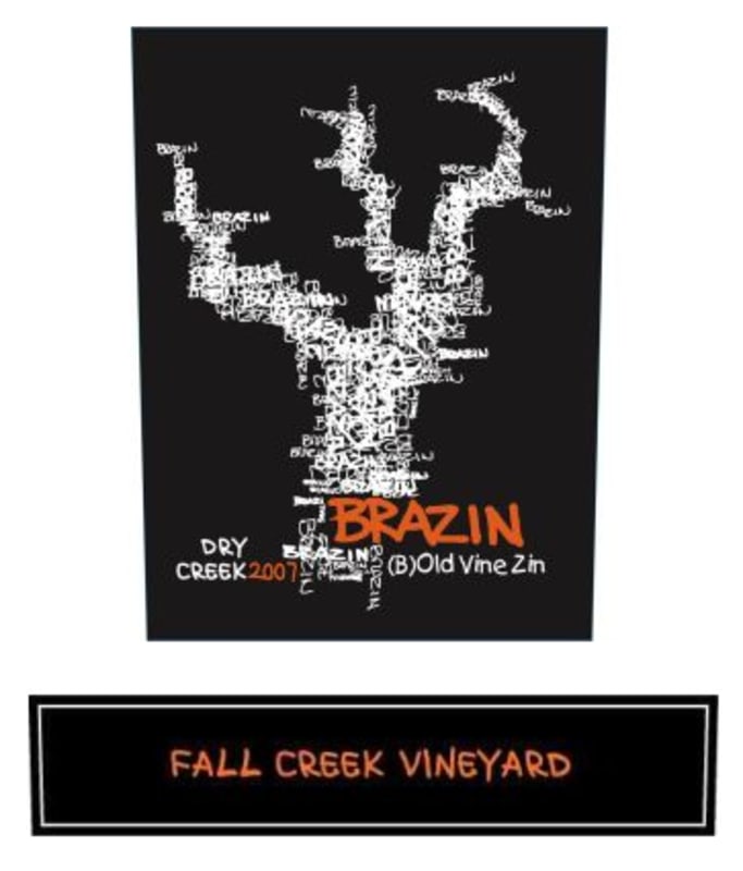 Brazin Fall Creek Vineyard B Old Vine Zinfandel 2007 Front Label