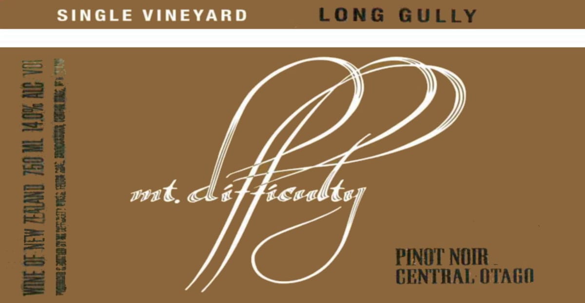 Mt Difficulty Long Gully Pinot Noir 2012 Front Label