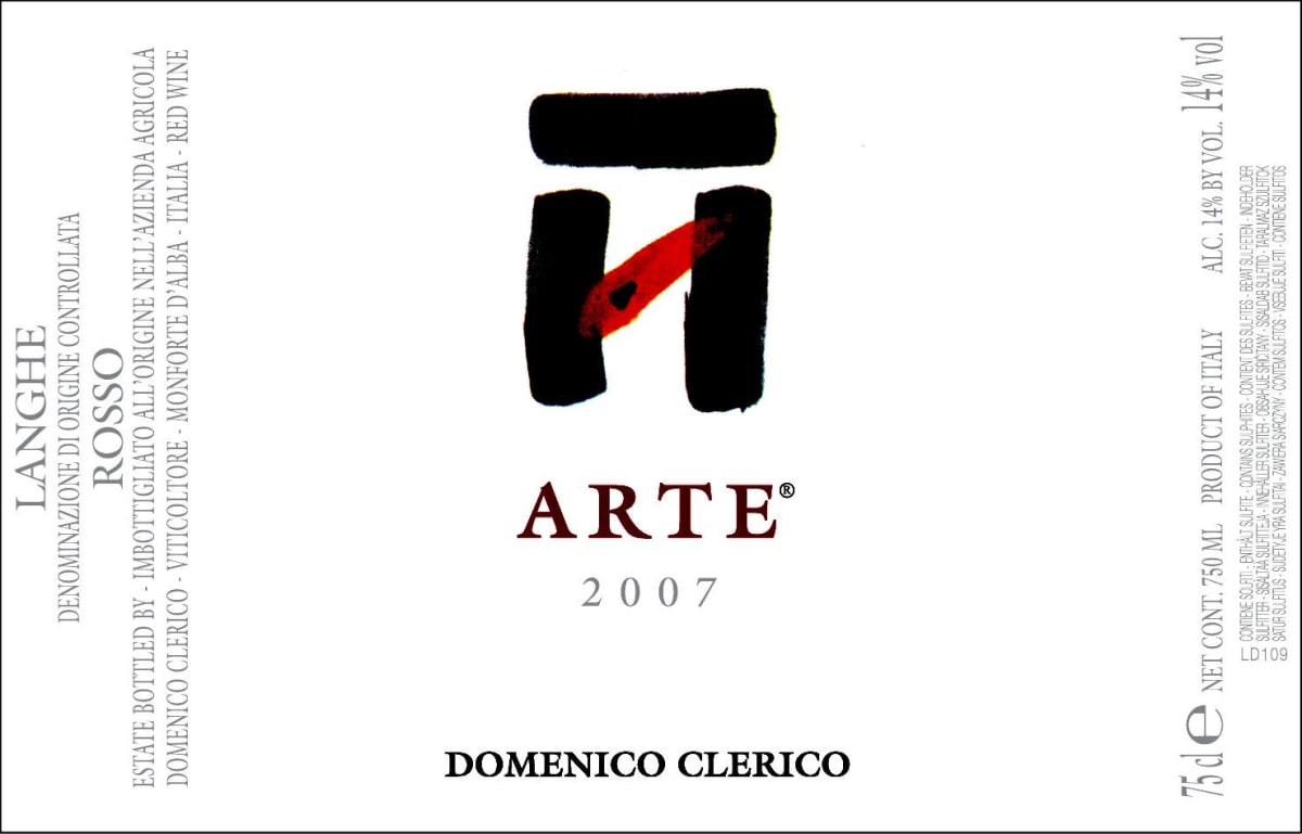 Domenico Clerico Langhe Arte Rosso 2007 Front Label