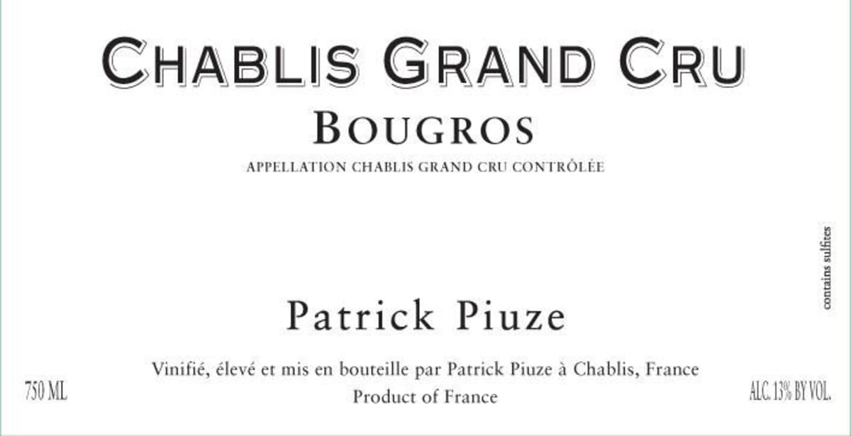 Patrick Piuze Chablis Bougros Grand Cru 2010 Front Label