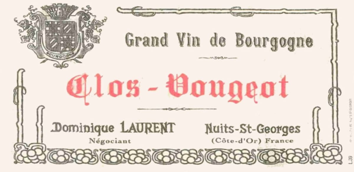 Dominique Laurent Clos Vougeot 1999 Front Label
