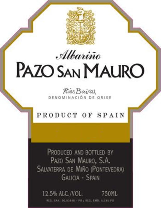 Pazo San Mauro Albarino 2011 Front Label