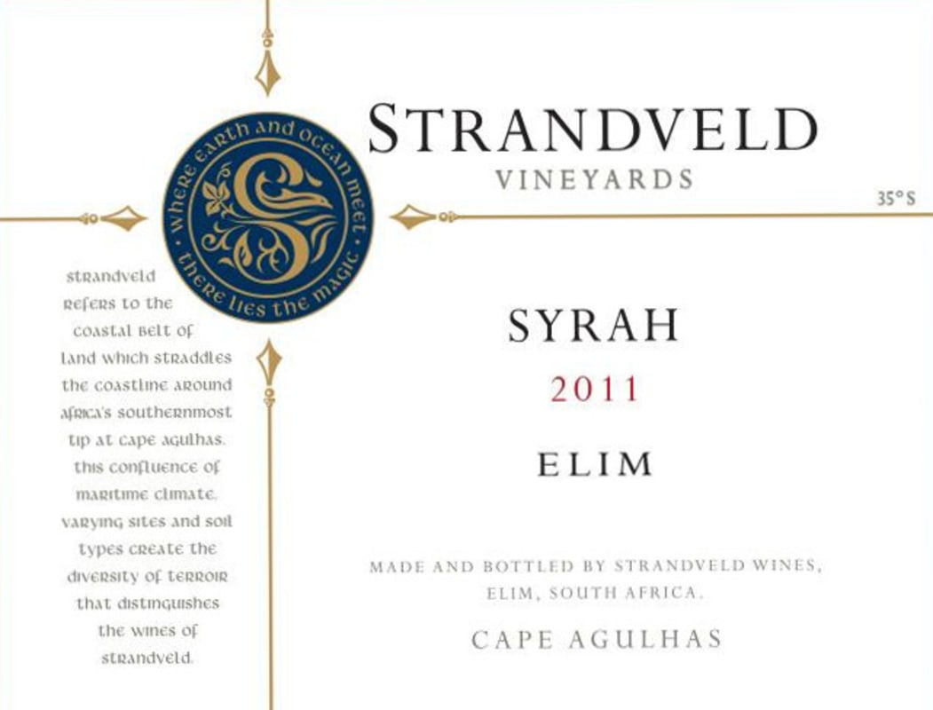Strandveld Shiraz 2011 Front Label