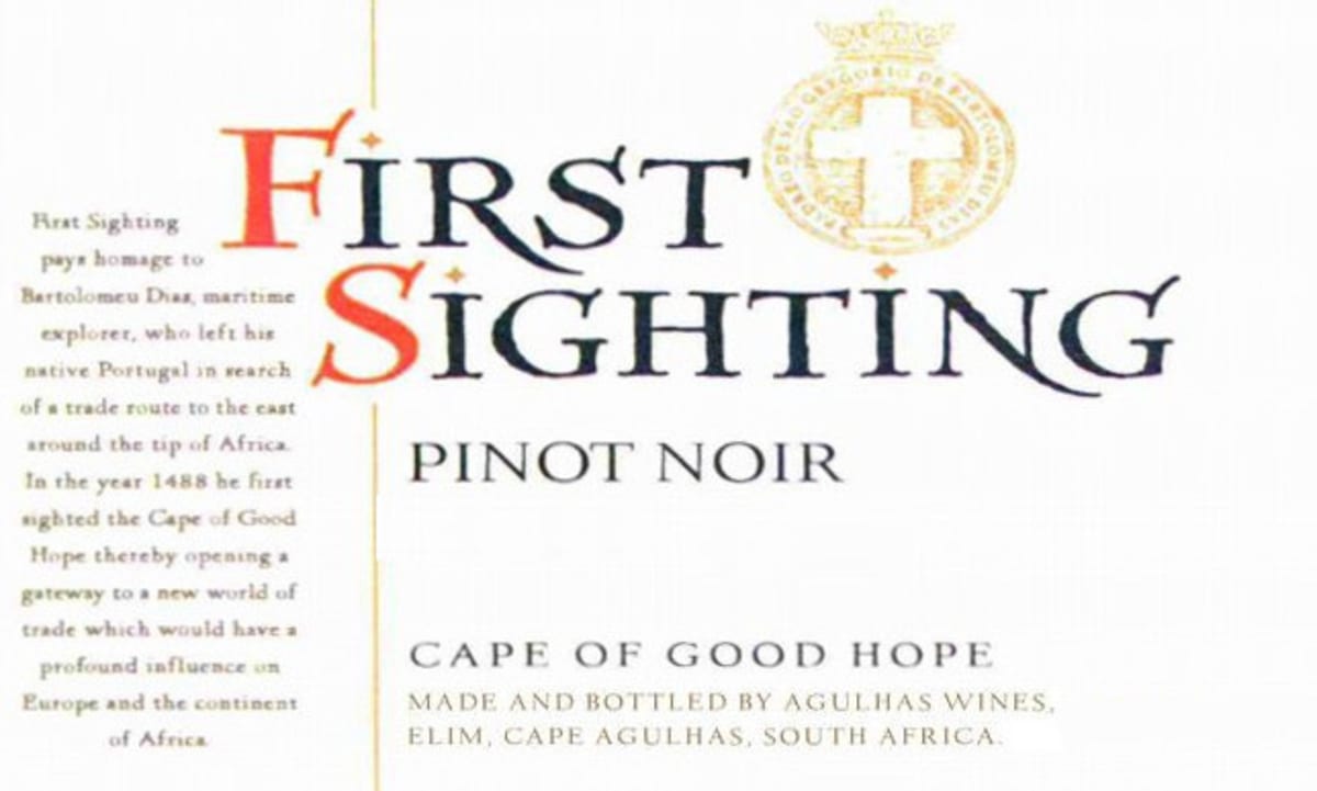 Strandveld First Sighting Pinot Noir 2007 Front Label