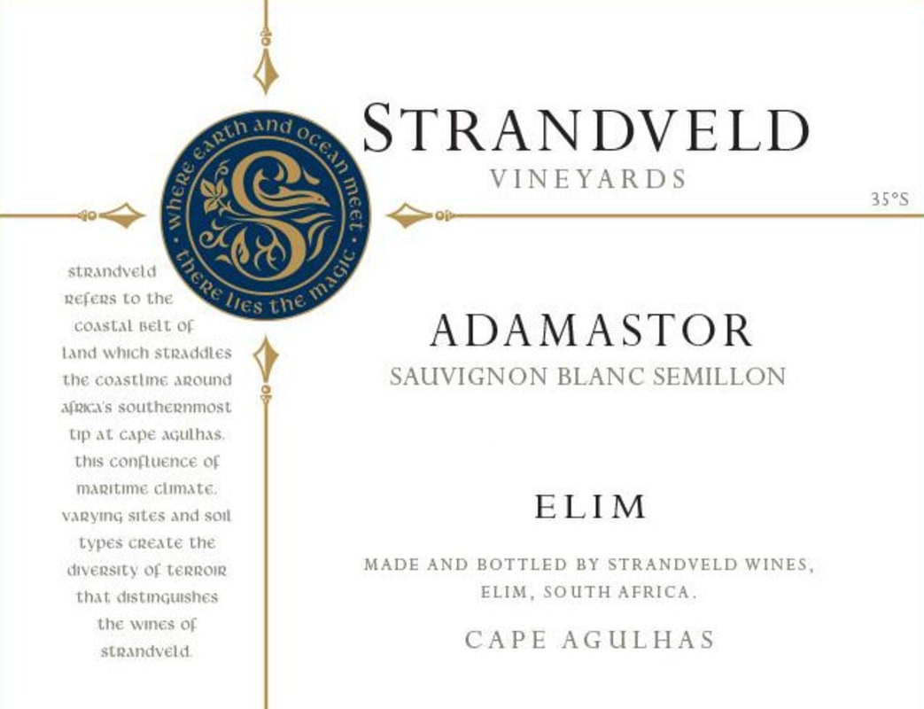 Strandveld Adamastor White 2014 Front Label