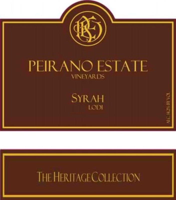 Peirano Estate Syrah 2013 Front Label