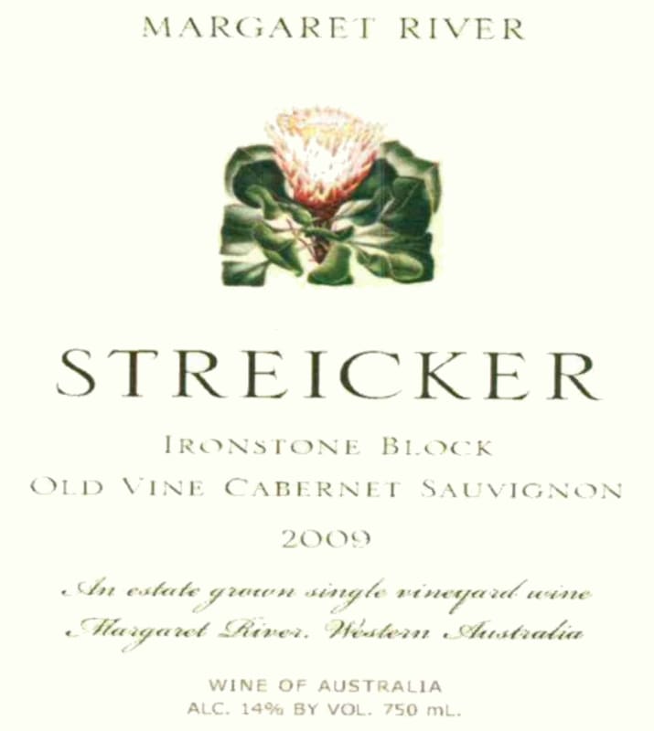 Streicker Wines Ironstone Block Old Vine Cabernet Sauvignon 2009 Front Label