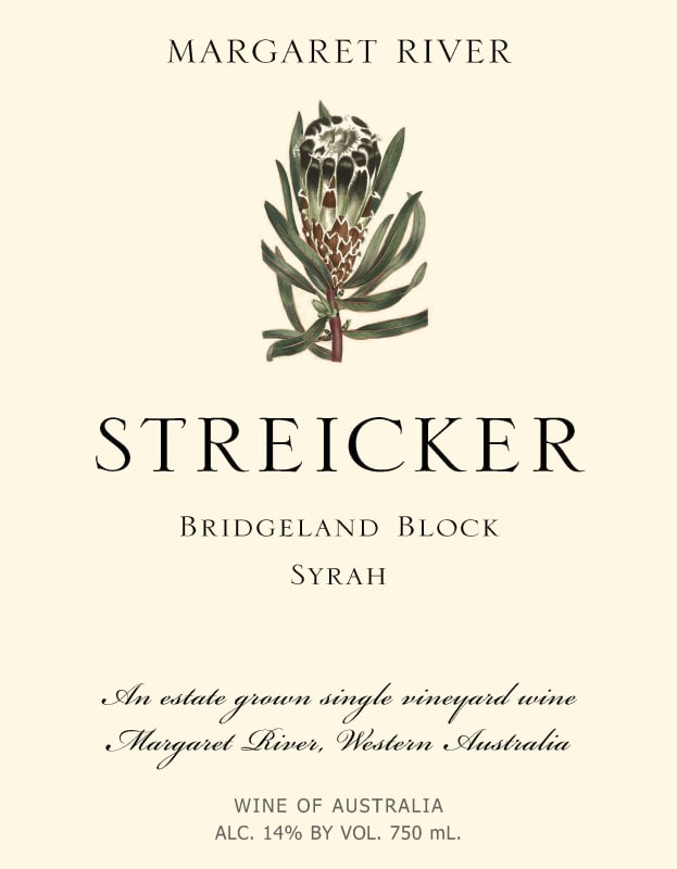 Streicker Wines Bridgeland Block Syrah 2012 Front Label