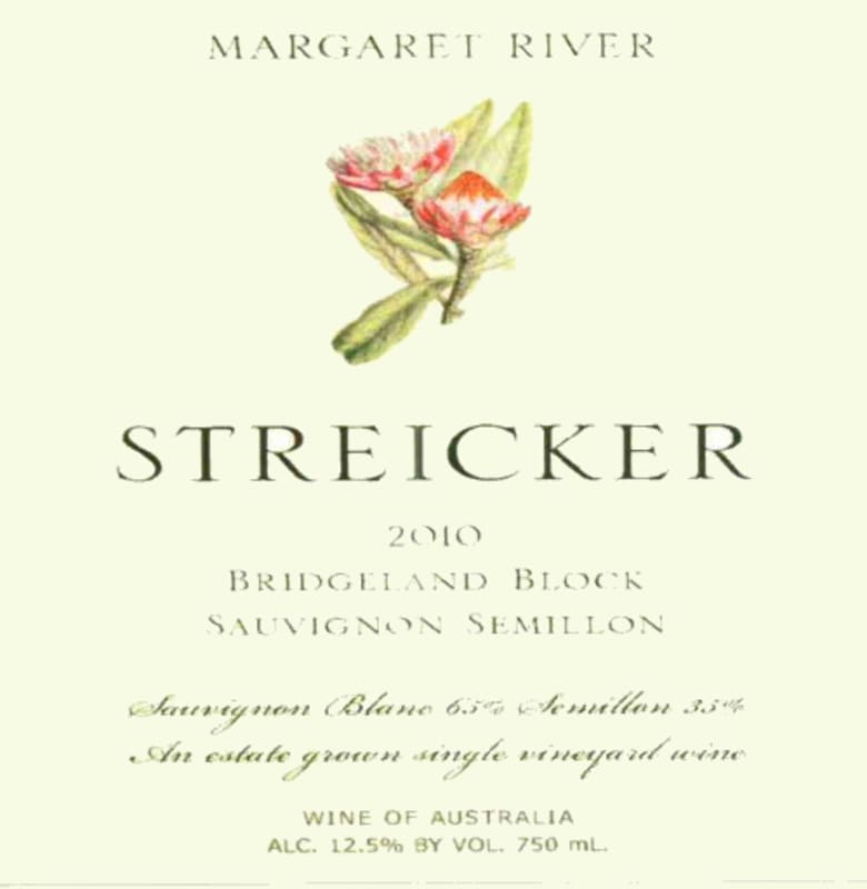 Streicker Wines Bridgeland Block Sauvignon Semillon 2010 Front Label