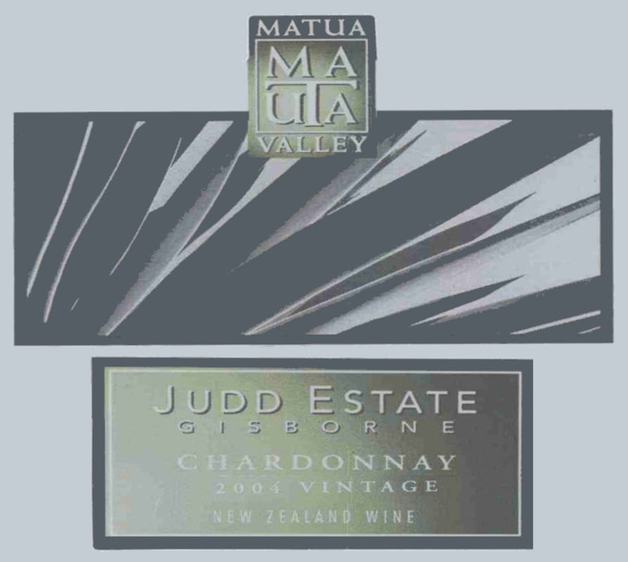 Matua Judd Estate Chardonnay 2004 Front Label