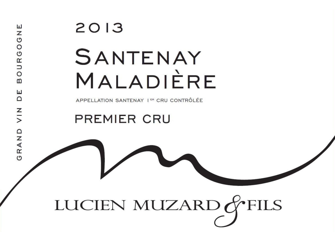 Muzard Santenay Maladiere Premier Cru 2013 Front Label