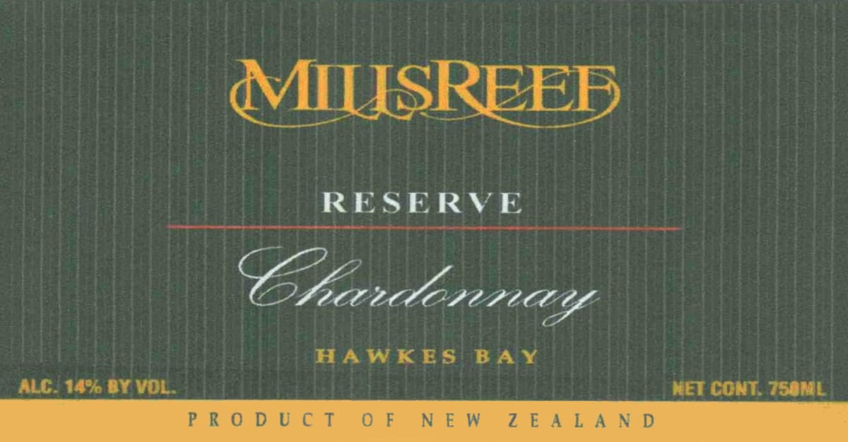 Mills Reef Hawkes Bay Reserve Chardonnay 2012 Front Label