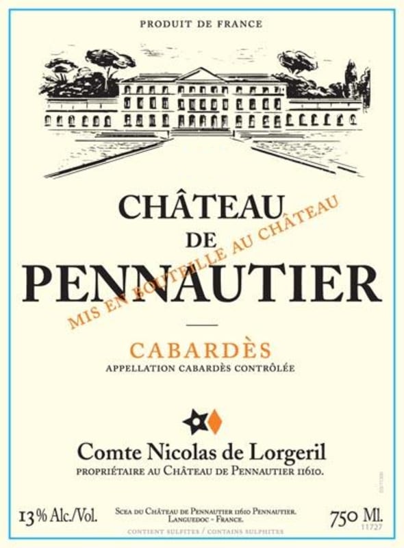 Lorgeril Chateau de Pennautier Cabardes Rouge 2011 Front Label