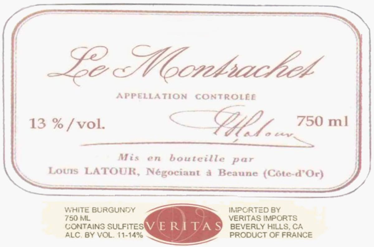 Louis Latour Le Montrachet 2007 Front Label