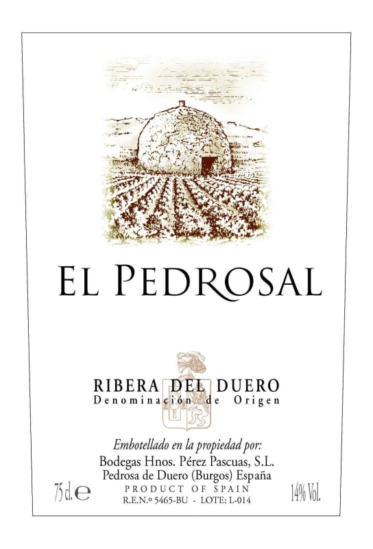 Perez Pascuas Ribera del Duero El Pedrosal 2012 Front Label