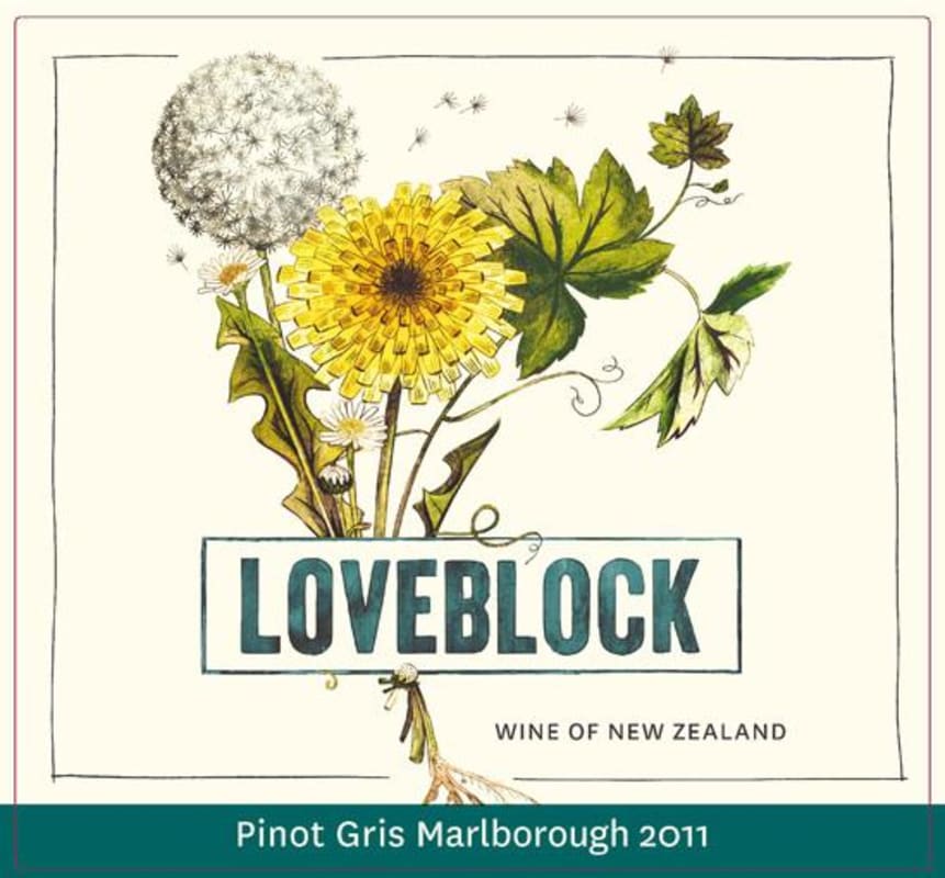 Loveblock Pinot Gris 2011 Front Label