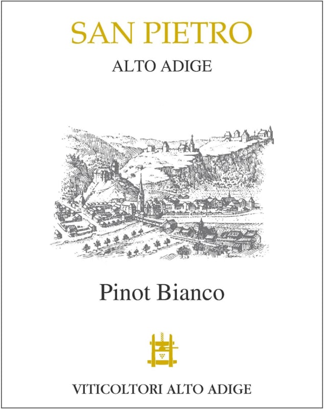 Südtiroler Weinbauernverband Alto Adige San Pietro Pinot Bianco 2015 Front Label