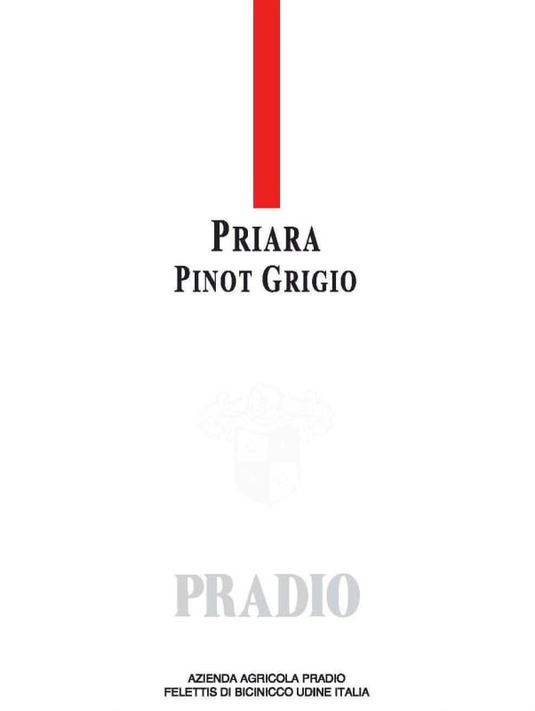 Pradio Priara Pinot Grigio 2009 Front Label