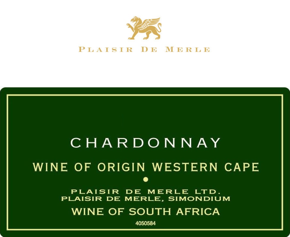 Plaisir de Merle Chardonnay 2012 Front Label
