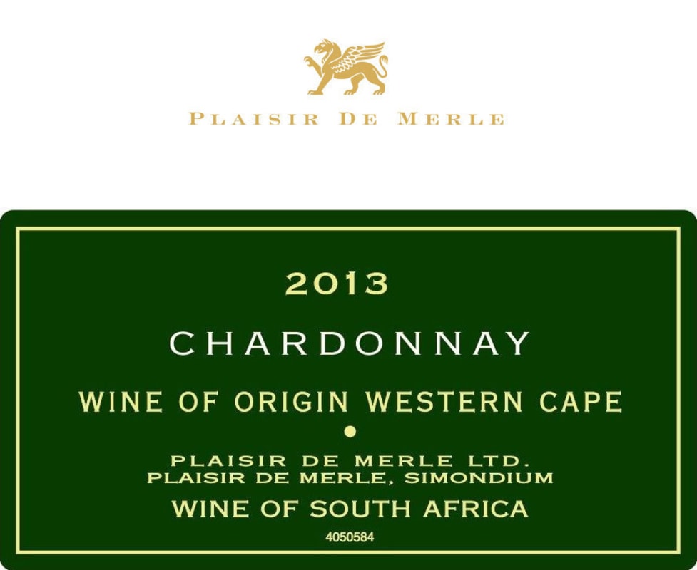 Plaisir de Merle Chardonnay 2013 Front Label