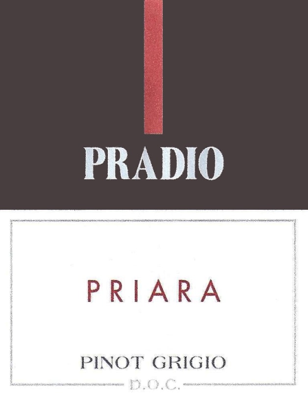 Pradio Priara Pinot Grigio 2012 Front Label