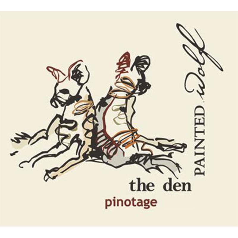 Painted Wolf The Den Pinotage 2016 Front Label