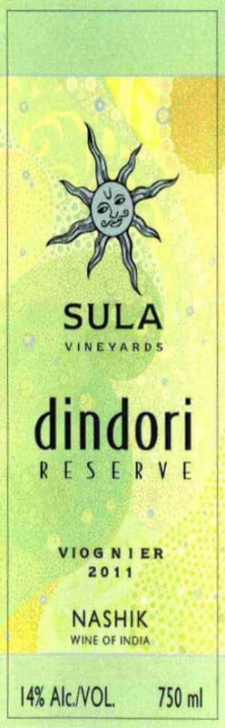 Sula Vineyards Dindori Reserve Viognier 2011 Front Label