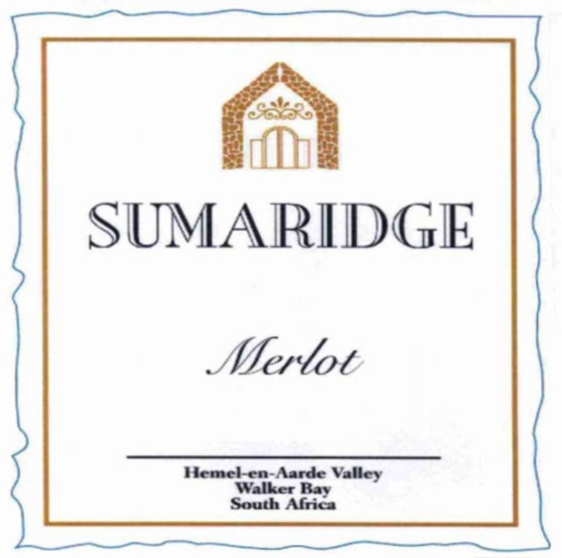 Sumaridge Walker Bay Merlot 2011 Front Label