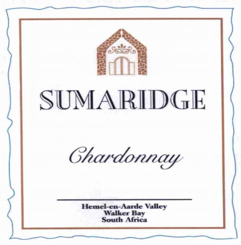 Sumaridge Walker Bay Chardonnay 2013 Front Label