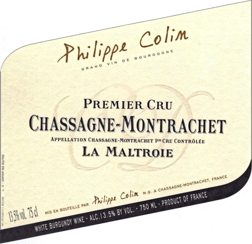 Philippe Colin Chassagne-Montrachet La Maltroie Premier Cru 2009 Front Label