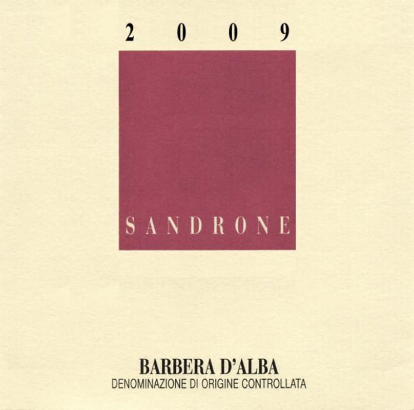 Sandrone Barbera d'Alba 2009 Front Label