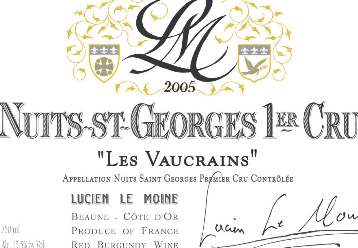 Lucien Le Moine Nuits-St-Georges Les Vaucrains Premier Cru 2005 Front Label